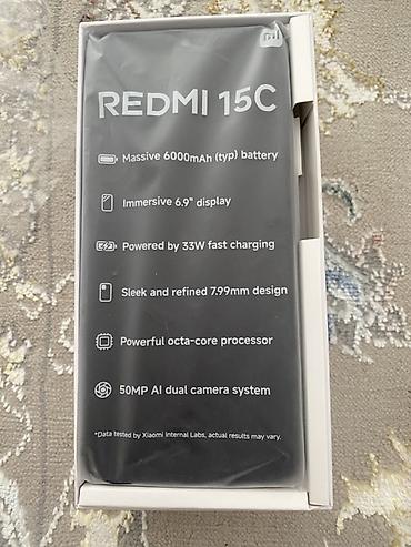 Мобильные телефоны и аксессуары: Смартфон Redmi 15C 256GB Жапжаны колдонулган эмес болгону пленкасы — 1