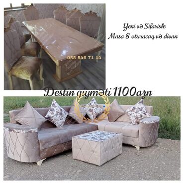 Divan və masa dəstləri: Divan stol stul masa oturacaq sifarisle