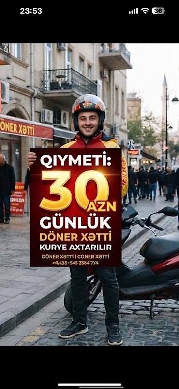 taksi buraxilis olan masinlar: Moto-kuryer tələb olunur, Gündəlik ödəniş — 1