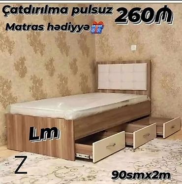 ətir dukanı: Tek nəfərlik taxt 90 sm x 2 m ölçüdə. Aşağı hissədə 3 ədəd sürgülü — 1
