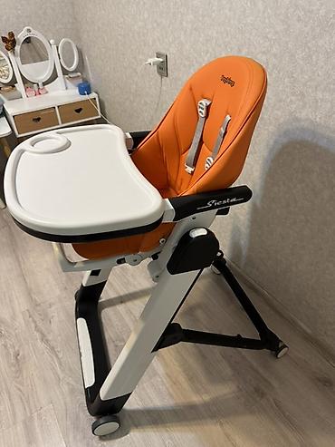 Столы для кормления: Peg Perego Siesta uşaq yemək stulu - Rəng: narıncı oturacaq, ağ-qara — 1