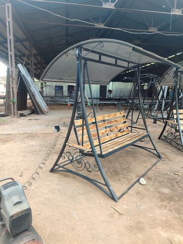 Садовые качели: Садовые качели Металл, Со спинкой, С крышей — 17