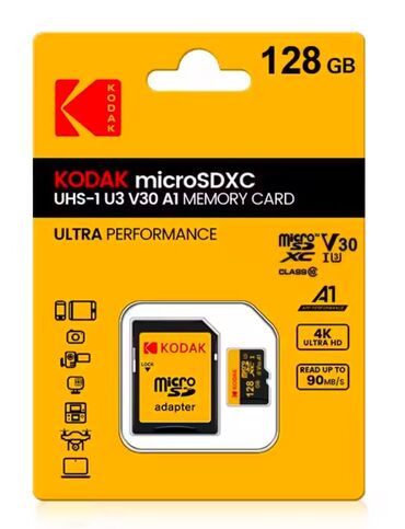 дисплей телефона fly fs520 selfie 1: Kodak Micro SD yaddaş kartı 128 GB - 15 azn Yenidir. kart,yaddaş