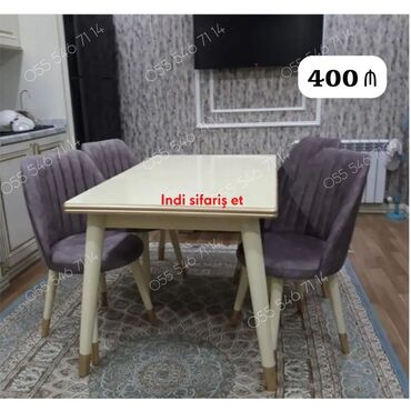 metbex ucun asma tavanlar: Mətbəx üçün, Yeni, 4 stul