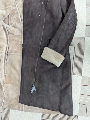 Дубленки: Дубленка, Классическая модель, По колено, С капюшоном, 4XL — 4