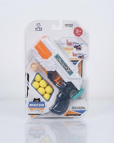 Игрушки: Игрушечный пистолет Magic Gun 2 в 1 с мягкими шариками EVA. Набор — 1