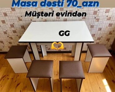 saloğlu mebel stol stul: Yeni, Dördbucaq masa, 4 stul