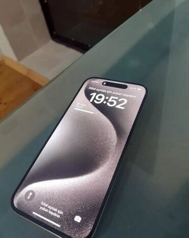 ayfon telefonlari: IPhone 15 Pro, 128 GB, Natural Titanium, Zəmanət, Barmaq izi, Simsiz şarj