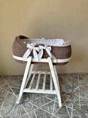 stokke люлька: Плетёная люлька для новорождённого на деревянной подставке - — 2