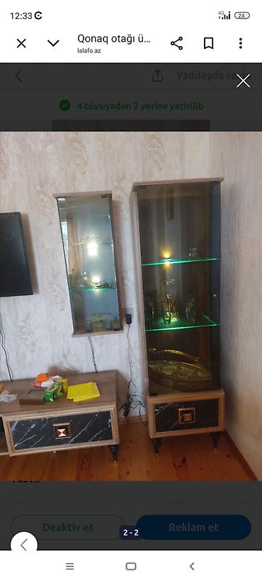 en gozel ev qapilari: Qonaq otağı üçün vitrin və TV stend dəsti Tərkibi: - 2 ədəd şüşə — 1