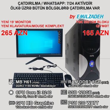 Termopasta: Masaüstü Kompüter "Qori DDR3 1155 H61/Core i3 3240/8GB Ram/128GB SSD"