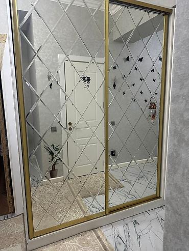 dolablar ucuz: Güzgülü kupe şkaf - İkiqapılı sürgülü sistem: yuxarı-sağ möhkəm rels — 1