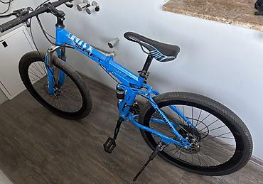 Tam asqılı dağ velosipedi – Safit/Salcano tipli, mavi rəng. Texniki