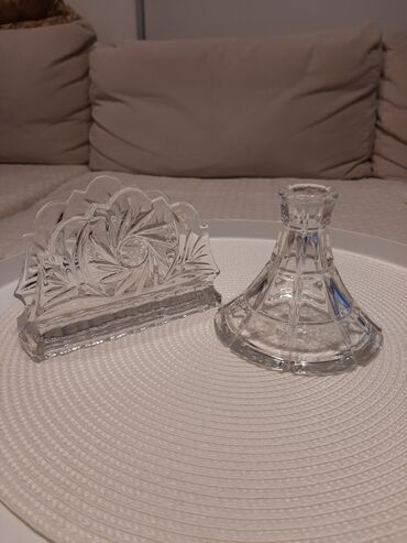 Other Home Items: Komplet za salvete i svecnjak od kristala