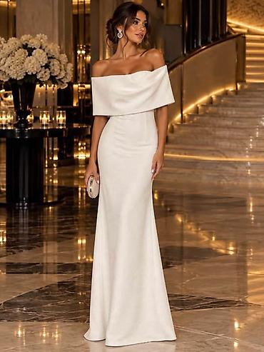 Elegantna duga večernja haljina sa spuštenim ramenima - Model: uska na lalafo.rs Elegantna duga večernja haljina sa spuštenim ramenima - Model: uska