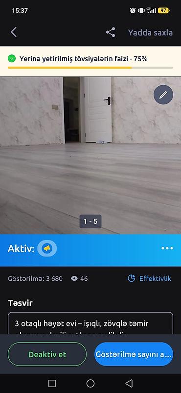 ev alqi satqisi 2018 sumqayit: Salam. Tam təmirli 65 kv kupçalı ev satılır nəmişkənlik və subasmadan — 1