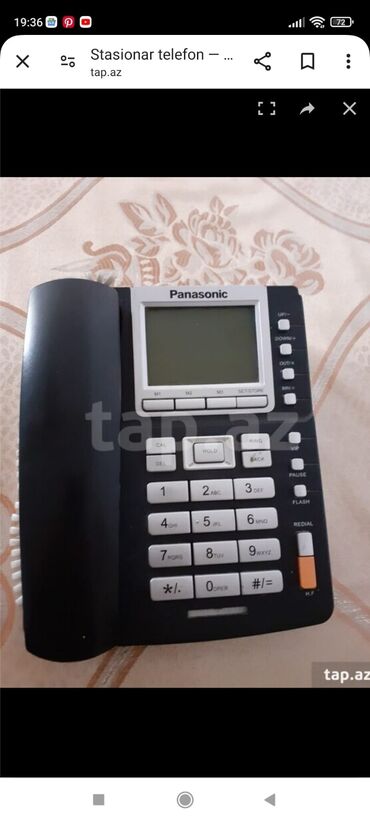 telefon ehtiyat hissələri: Stasionar telefon Panasonic, Simli, İşlənmiş