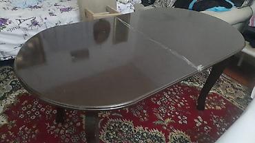 Mebel: Qonaq otağı üçün, İşlənmiş, Açılan, Oval masa — 1