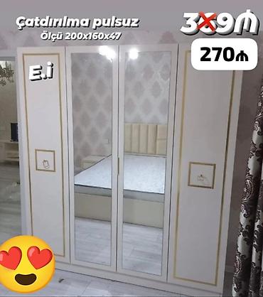 siyirmeli skaf: Yeni, 4 qapılı, Güzgülü, Açılan, Düz dolab — 1