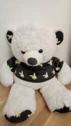 Manejlər: Böyük ölçülü yumşaq ayı oyuncaq. - Rəng: ağ (qulaqlarında, burununda