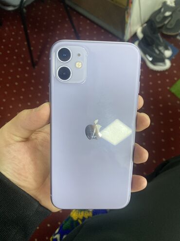 Apple iPhone: IPhone 11, Скидка 10%, Б/у, 64 ГБ, Deep Purple, Защитное стекло, 90 %