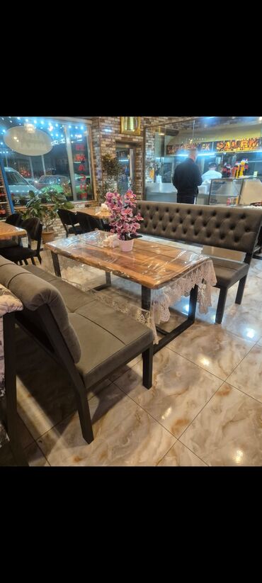 Restoran mebeli: Masa və divan dəstləri Özəl sifarişlə hazirlanmiş masa dəsti satılır — 13