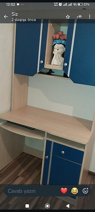 müdir stolu: Düz masa, Polkalı, Siyirməli, Teksturalı laminat — 1