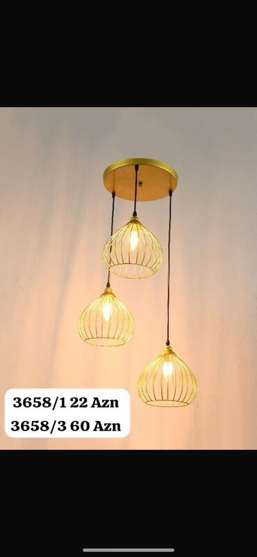 Torşerlər: Çılçıraq, 3 lampa, Metal