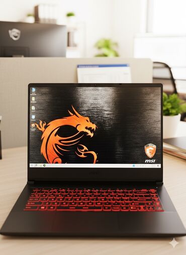 oyun planşetləri: MSI oyun noutbuku Prosessor: Intel Core i5-9300H (2.4–4.1 GHz) Qrafik