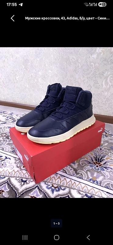 Мужские кроссовки, 43, Adidas, Новый, цвет - Синий