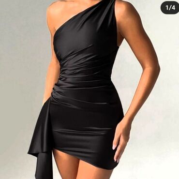 Haljine: 2XL, bоја - Crna, Koktel, klub, Dugih rukava — 2