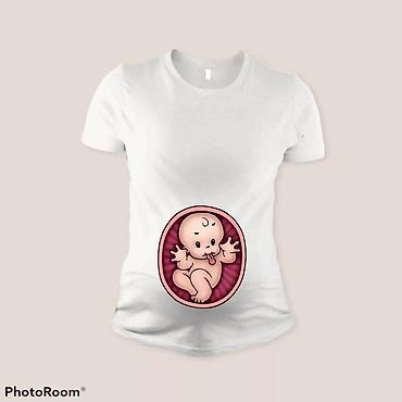 Majice kratkih rukava: Trudničke bele majice sa štampom – udobne i duhovite. Model kratki — 4