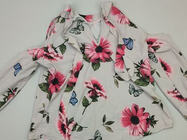 bluzki w kwiaty z bufiastymi rękawami: Blouse, S (EU 36), condition - Good