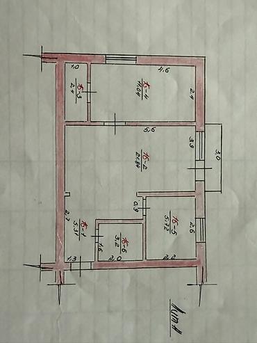 4: 2 комнаты, 48 м², Аламединский рынок / базар Индивидуалка, 4 этаж — 5