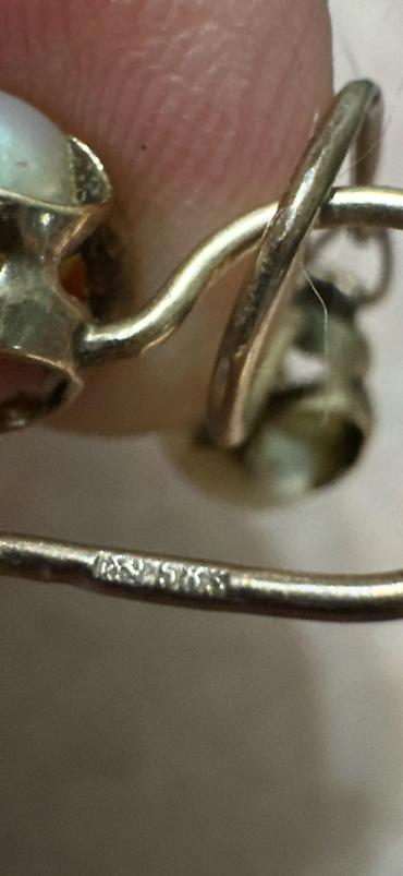 советская золото: Серьги, Проба 583, Жемчуг, Женские, Советские (СССР), Винтажный стиль, Б/у — 2