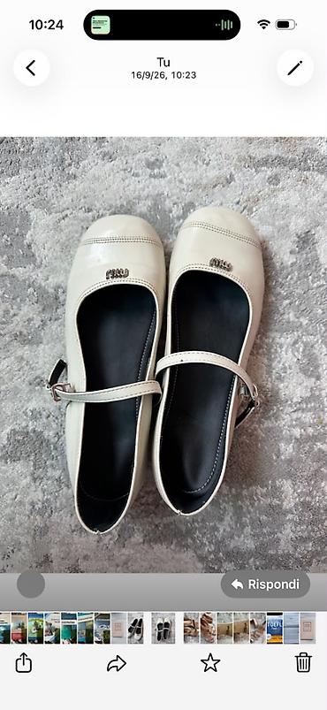 Туфли, 40, Miu Miu, Б/у, цвет - Белый, Самовывоз, Платная доставка