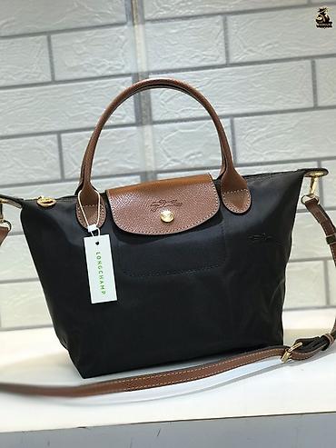 Ноутбуки и аксессуары: Longchamp Le Pliage Shopping çantası - Rəng: qara korpus, qəhvəyi — 1