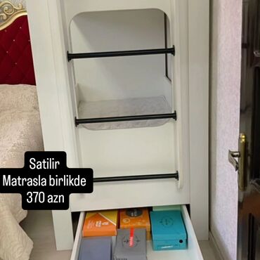 двухъярусная кровать машина: Uşaq üçün iki mərtəbəli çarpayı - Rəng: ağ - Korpus: möhkəm