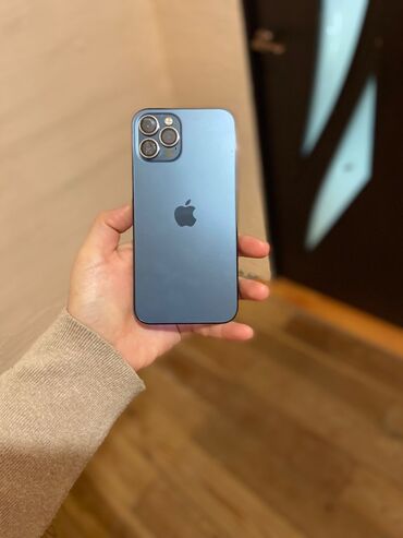 в рассрочку телефон: IPhone 12 Pro, Б/у, 128 ГБ, Blue Titanium, Защитное стекло, Чехол, 80 %