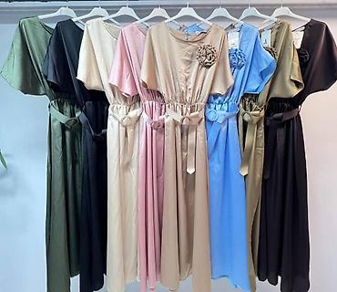 kaftan za svadbu: Haljina maxi duga sa pojasom i cvetnim detaljem.Leprsava,siroka A — 2