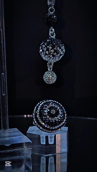 Zərgərlik əşyaları: Dəstə daxildir: Üzük, Sırğa, Swarovski, Gümüş, 925 Əyar — 4