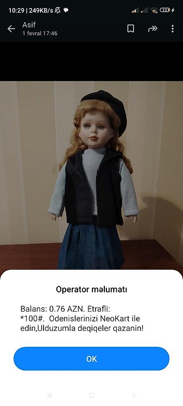 ты стенд: Porcelian kukla – klassik kolleksiya modeli - Material: porşelan baş — 1