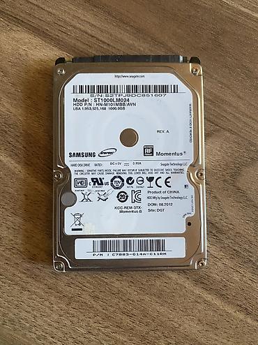 жёсткий диск для ноутбука: Samsung 1TB hard disk yaddaş
Əla vəziyyətdə — 1