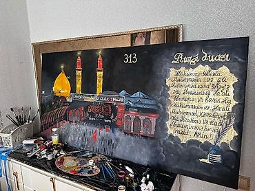 numis med: Assalamun aleykum . 📿🎨3 ədəd kətan üzərində incə işlənmiş rəsimlərmiz — 3