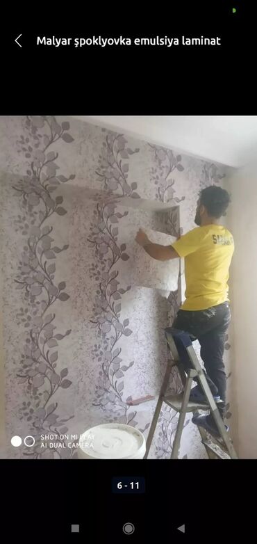 Malyar işləri: Aboy malyar ustası şpoklyovka paduqa emusiya işleri görürük cəld ve — 7