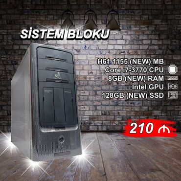 masaüstü kampüter: Sistem Bloku "Qori DDR3 H61 1155 Core i7 3770” ⭐Tək Sistem Bloku – 210