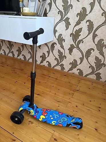 scooter ucuz: Uşaq skuterı – 3 təkərli, rəngarəng dizayn - Ön tərəfdə iki geniş — 2
