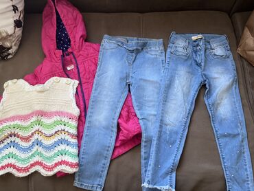 теплая верхняя одежда: Одежда для девочки на 3-4года 98-104см lc Waikiki джинсы 2шт 1деми