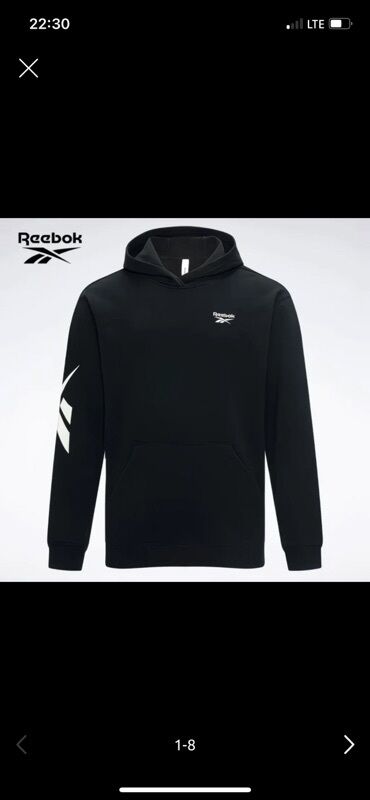 дождевики для обуви: Худи Reebok,черное, размер L Оригинал в хорошем качестве ! -