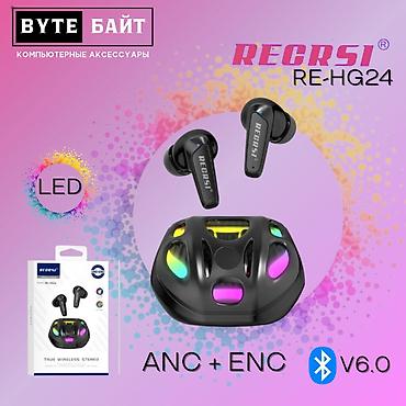⭕Recrsi RE-HG24 блютуз наушники Bluetooth v6.0🔹 Кейс с LED подсветкой🪅